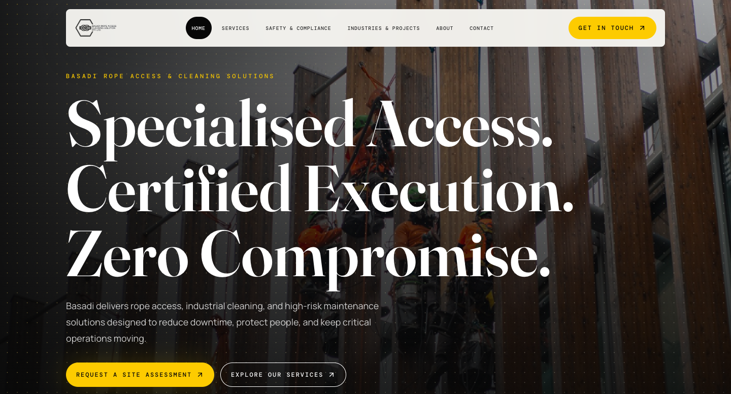 Full Basadi Rope Access homepage preview